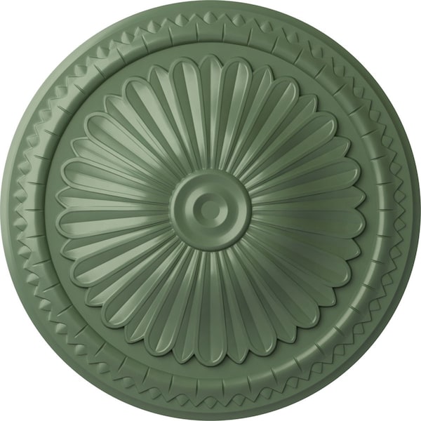 Ekena Millwork Alexa Ceiling Medallion (Fits Canopies up to 3"), Hand-Painted Athenian Green, 15"OD x 1 3/4"P CM14AXAGF - main